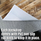 Aperturee - Aperturee Retro Brown Natural Wood Grain Fabric Floor Backdrop
